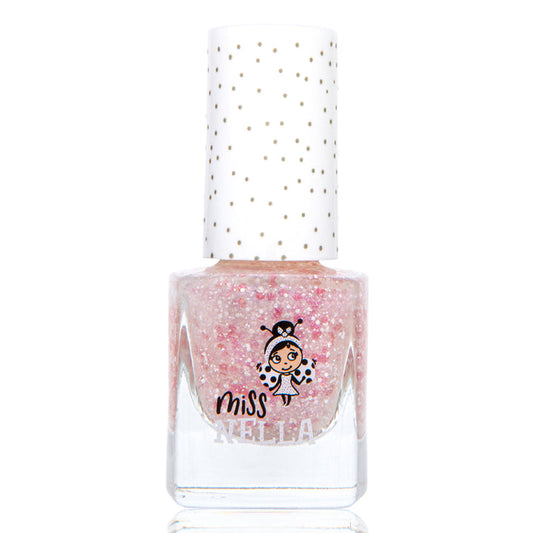 Kindernagellack "Hapily Ever After" von Miss Nella  Fabton transparent, rosa Glitzer