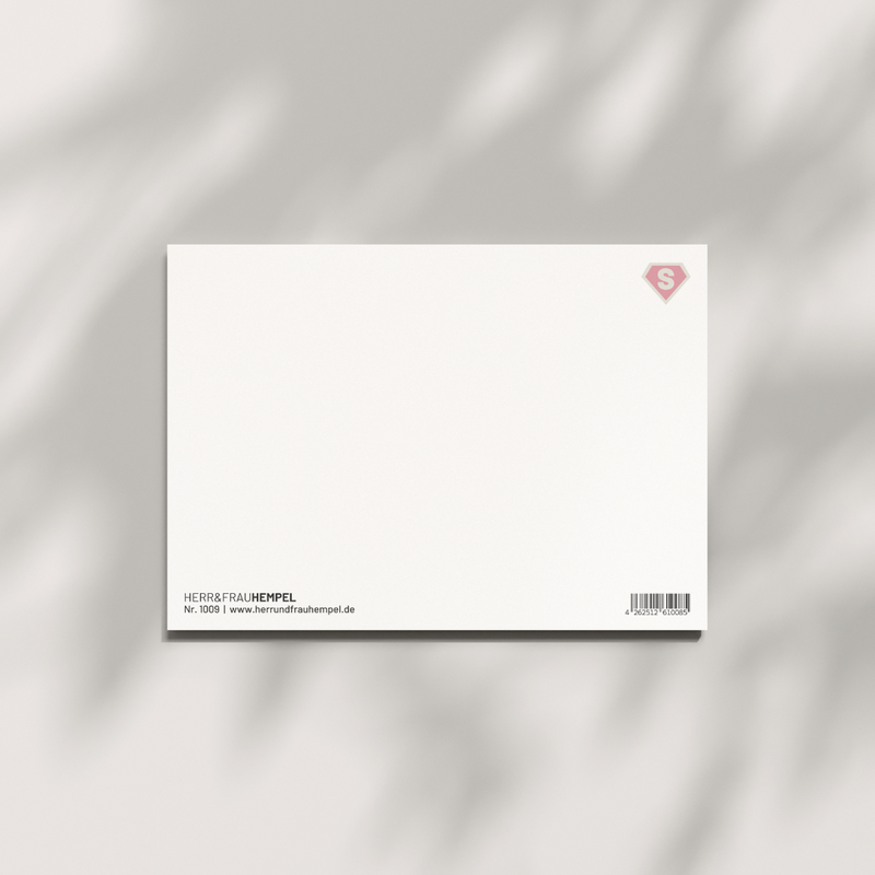 Postkarte Superoma von Herr & Frau Hempel - Rückseite, blanko
