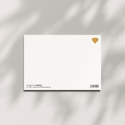 Postkarte Superpapa von Herr & Frau Hempel - Rückseite blanko