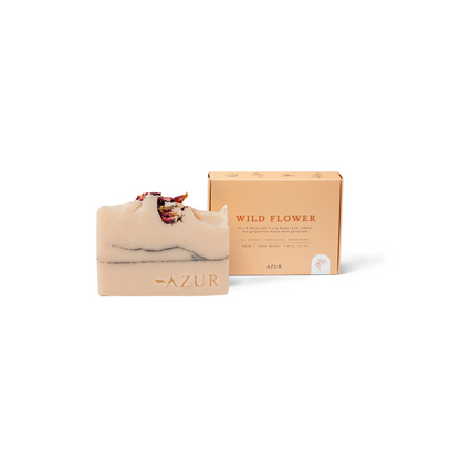 Naturseife Wild Flowers von Azur Natural Bodycare: handgefertigte Natursurkosmetik mit dem herrlich frischen Duft nach Frühling, wie Geranie und Grapefruit.