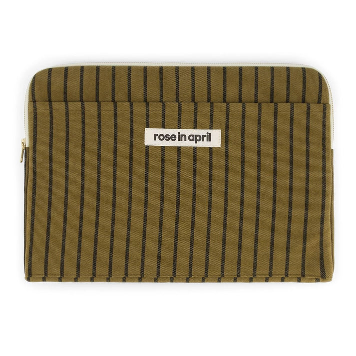 Laptophülle olive dünne Streifen
