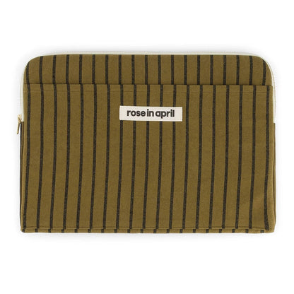 Laptophülle olive dünne Streifen