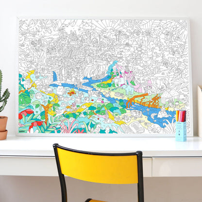 XXL Ausmalspaß "Jungle" von OMY - Gesamtansciht Poster