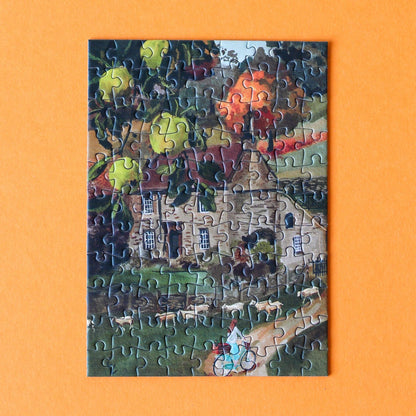 Mini Puzzle "English Cottage" von Piecely - Tauche ein in die herbstliche Idylle des englischen Landhauses