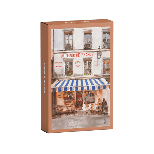Mini Puzzle "French Bistro" von Piecely - 99 Teile  aus rrecycelter Pappe. 

