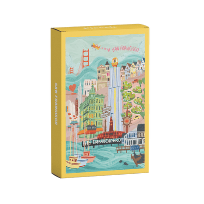 Mini Puzzle "San Francisco" von Piecely - 99 Teile aus recycelter Pappe.