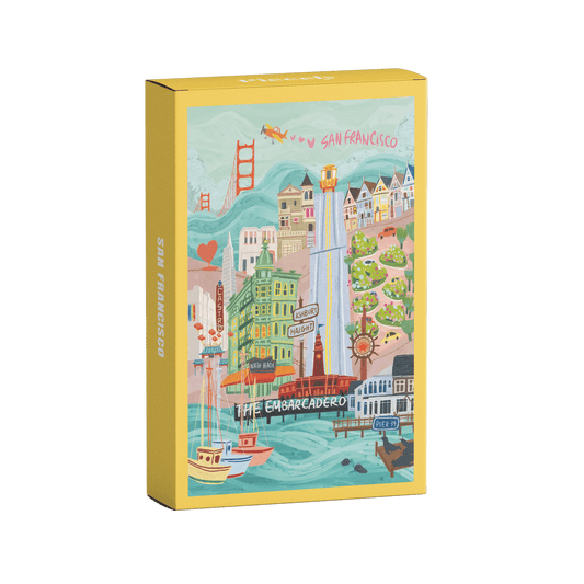 Mini Puzzle "San Francisco" von Piecely - 99 Teile aus recycelter Pappe.