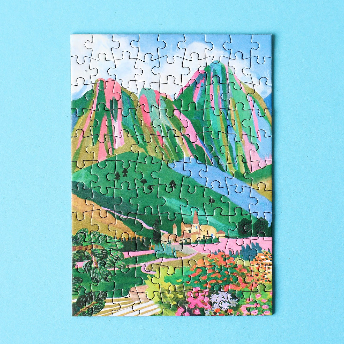 Mini Puzzle "The Dolomites" von Piecely - enführt dich auf die atemberaubenden Gipfel der zauberhaften Dolomiten.
