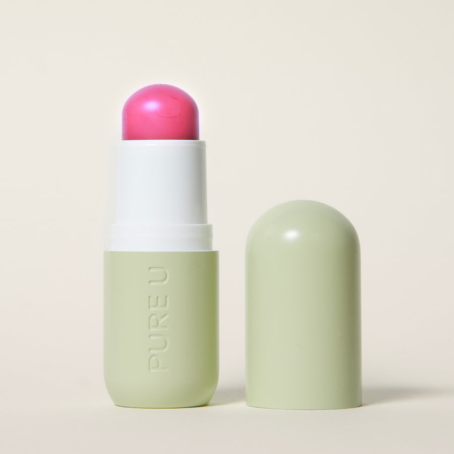 Blush Balm "Pink Pop" von Pure U: Cremige Textur, pflegend, leicht, ohne zu fetten. Vegan. 