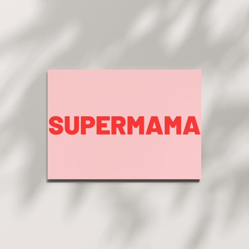 Postkarte Supermama von Herr & Frau Hempel - Vorderseite