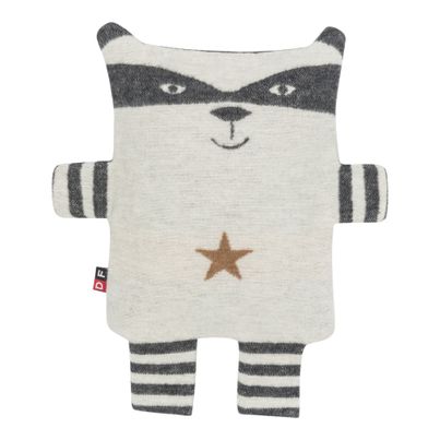 Körnerkissen "Waschbär"  von David Fussengger - aus recycelter Baumwolle und Dinkelspelz 