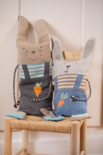 Körnerkissen "Hase" und Decke mit Puppe von David Fussengger - ideales Geschenk zur Geburt