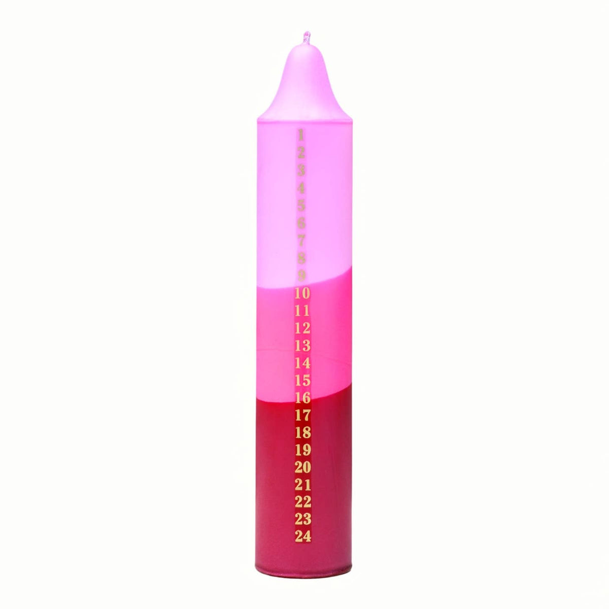 Adventskerze rosa, fuchsia, bordeaux