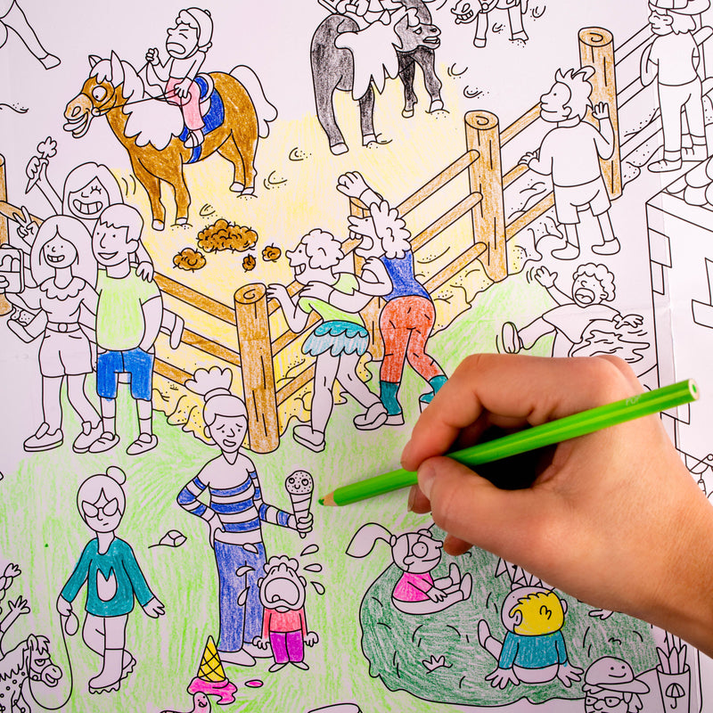 XXL ausmalposter "Pony Club" von OMY - Deteilansicht, Hand malt Elemente aus