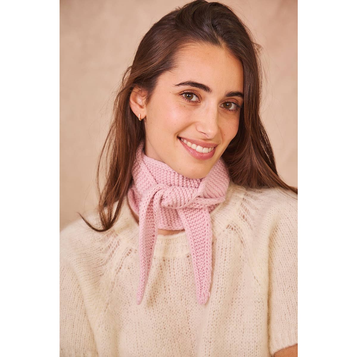 Gestrickter Schal, rosa