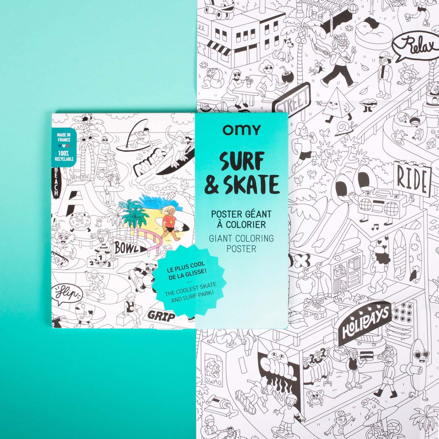 XXL Ausmalposter "Surf &Skate" von OMY - Prouktabbildung