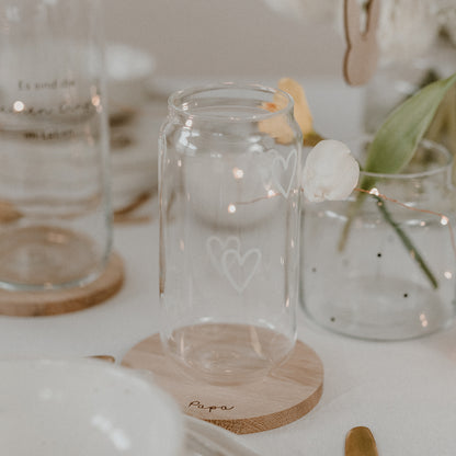 Eulenschnitt Trinkglas Herzen – stilvolles Glas im Scandi Look