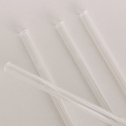 Strohhalme aus Glas im 4er Set mit smiley von Eulenschnitt - detailaufnahme Smiley