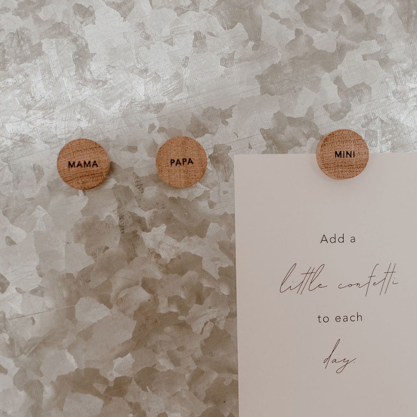 Holzmagnete Familie – für Fotos, Notizen und Erinnerungen