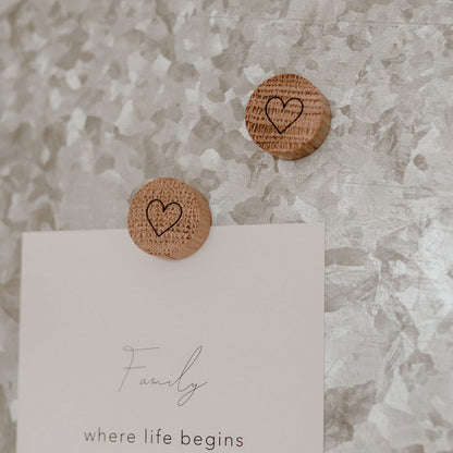 Holzmagnete Herz – für Fotos, Notizen und Erinnerungen