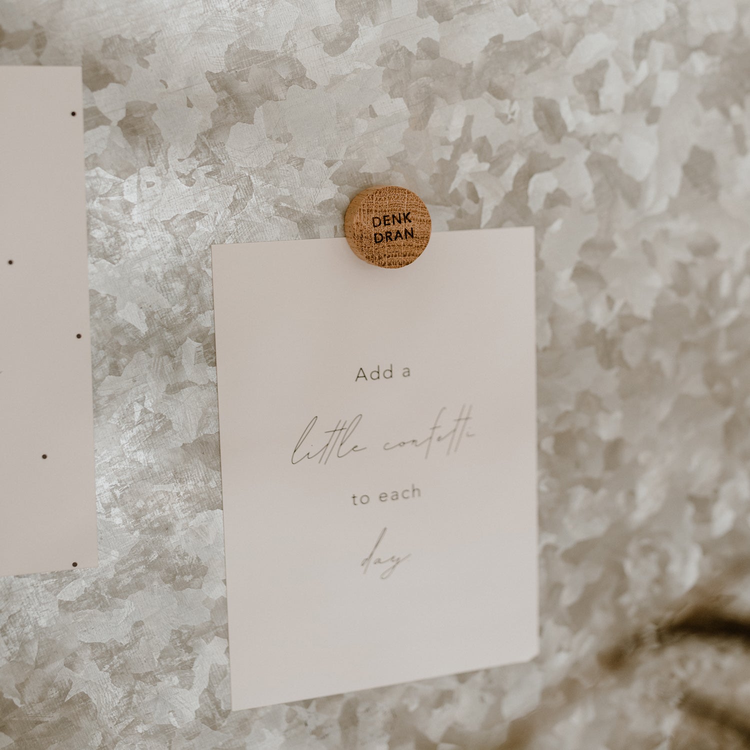 Holzmagnete Denk dran – für Notizen, Erinnerungen und Organisation