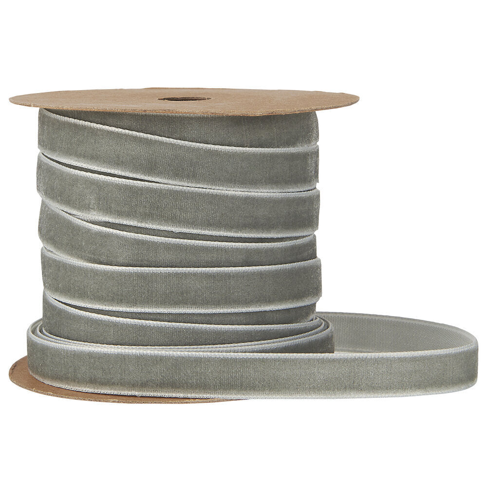 Veloursband in grau von IB Laursen - 10m auf praktischer Spule