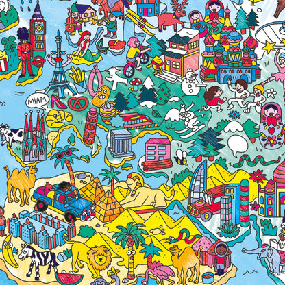 XXL Ausmalposter "Atlas" von OMY - Detailansicht ausgemalte Elemente
