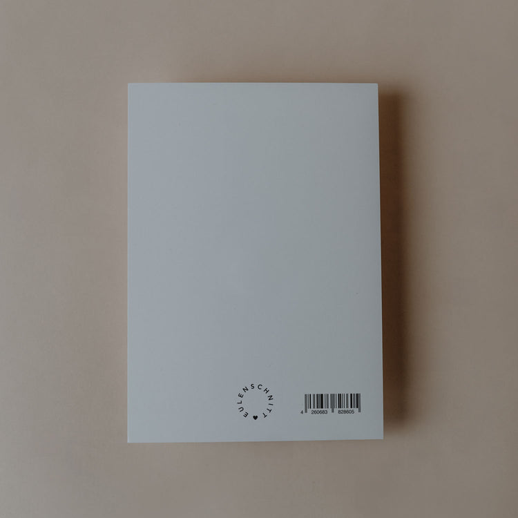 Liebevoll designte Postkarte von Eulenschnitt -  Rückseite blanko mit kleinem Logo