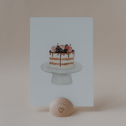 Liebevoll designte Postkarte "Naked Cake" von Eulenschnitt -  Im Digitaldruck in Deutschland hergestellt. 400g matt lackiertes Papier.