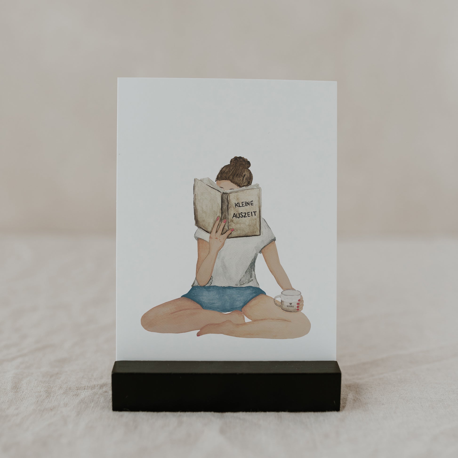 Liebevoll designte Postkarte „Auszeit“ von Eulenschnitt – Perfekt zum Verschenken & Beschreiben.