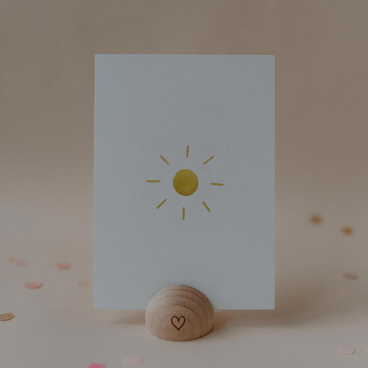 Liebevoll designte Postkarte „Sun“ von Eulenschnitt: Aquarelldesign, 400g Papier, made in Germany. 