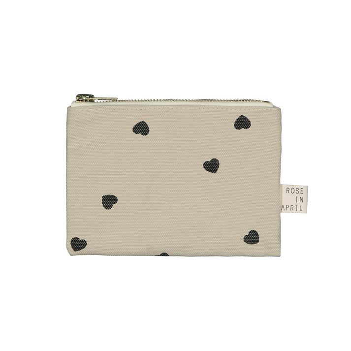 Tasche "Marie" in natur mit Herzen von Rose in April – 100 % Baumwolle, gefertigt in Portugal, OEKO TEX zertifiziert