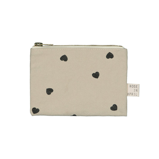 Tasche "Marie" in natur mit Herzen von Rose in April – 100 % Baumwolle, gefertigt in Portugal, OEKO TEX zertifiziert