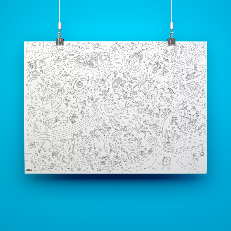 XXL Ausmalposter Cosmos von OMY - Ansicht des gesamten Posters