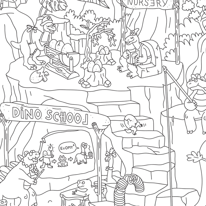 XXL Ausmalposter Dinos - Detailansicht, blanko Elemente