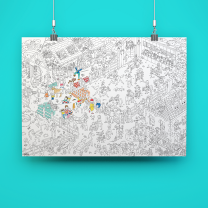 XXL ausmalposter "Pony Club" von OMY - Ansicht gesamtes Poster