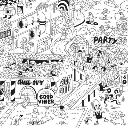 XXL Ausmalposter "Surf &Skate" von OMY - Detailansicht