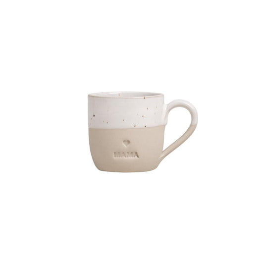 Espressotasse Mama von Eulenschnitt – handgemachte Steingut-Tasse mit Schriftzug Mama