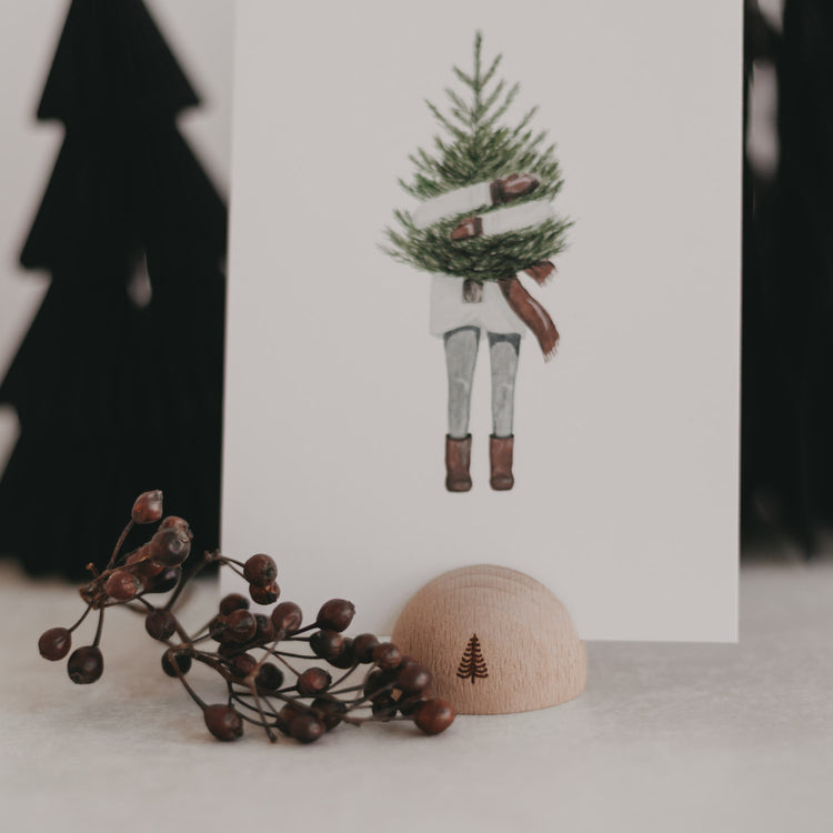 Halbrunder Kartenständer " Tannenbaum"