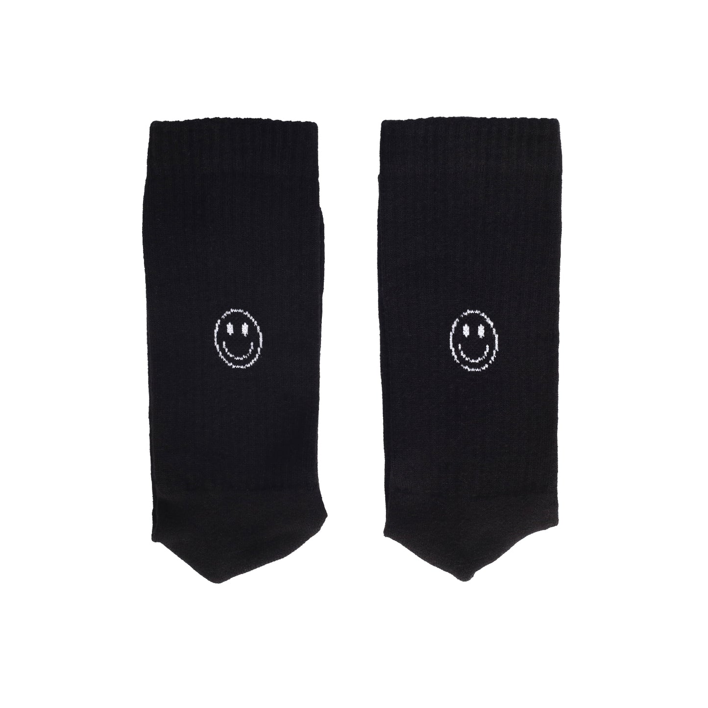 Schwarze Socken mit Smiley in weiß von Eulenschnitt –aus 80% Bio Baumwolle