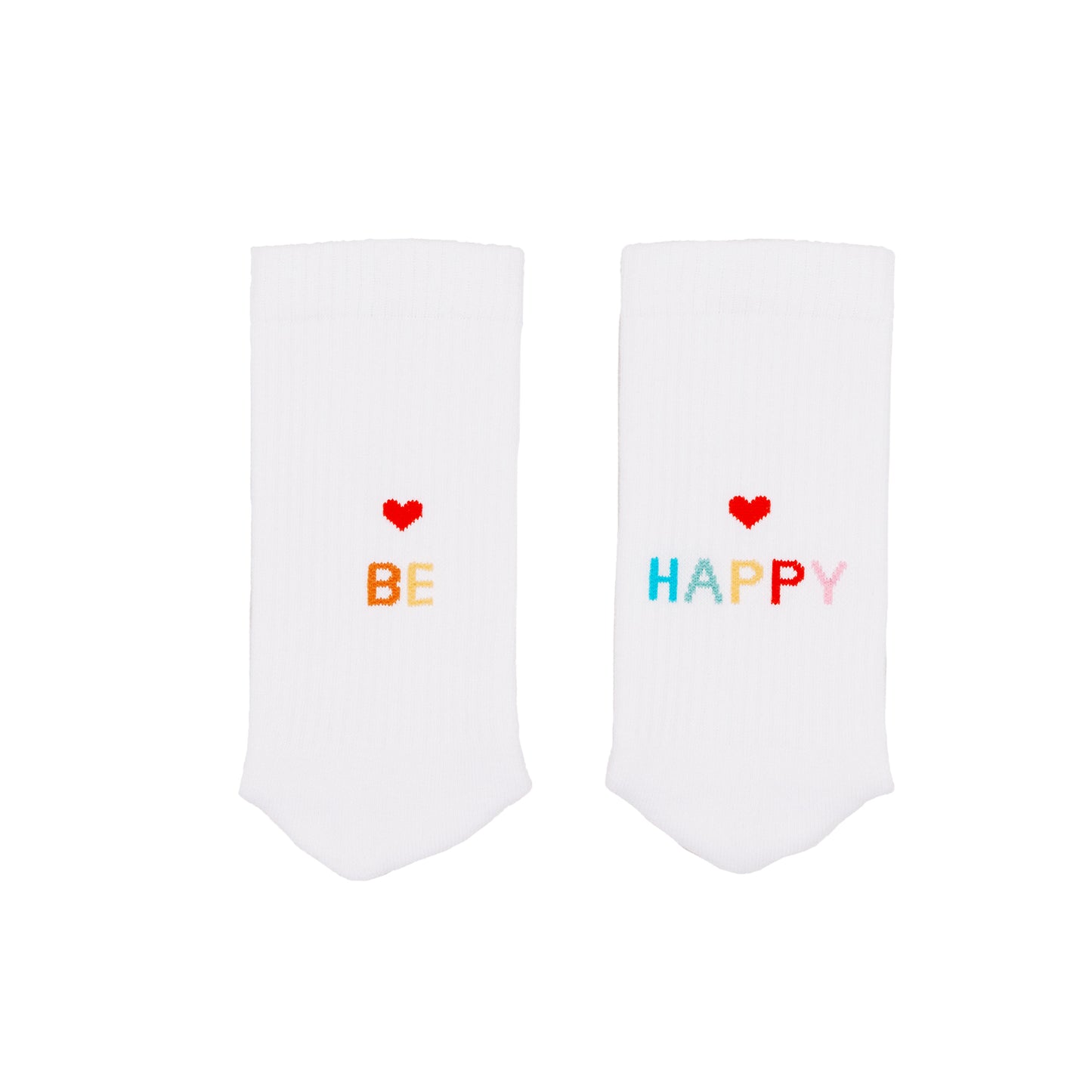 Socken Weiß Be Happy von Eulenschnitt – Bio-Baumwolle, gemütlich