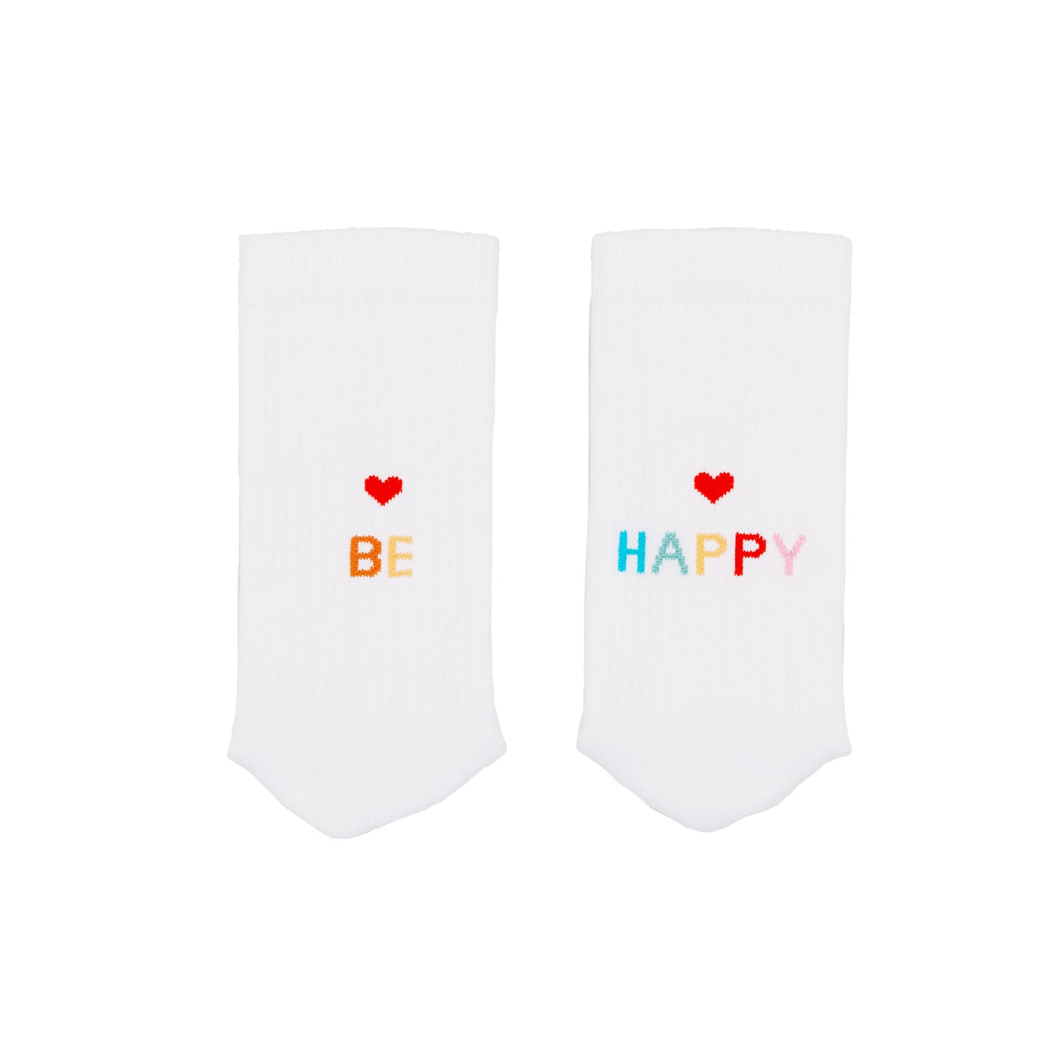 Socken Weiß Be Happy von Eulenschnitt – Bio-Baumwolle, gemütlich