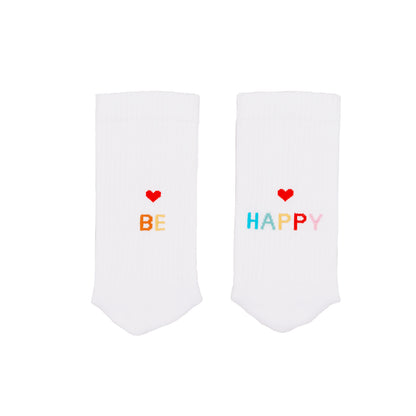 Socken Weiß Be Happy von Eulenschnitt – Bio-Baumwolle, gemütlich