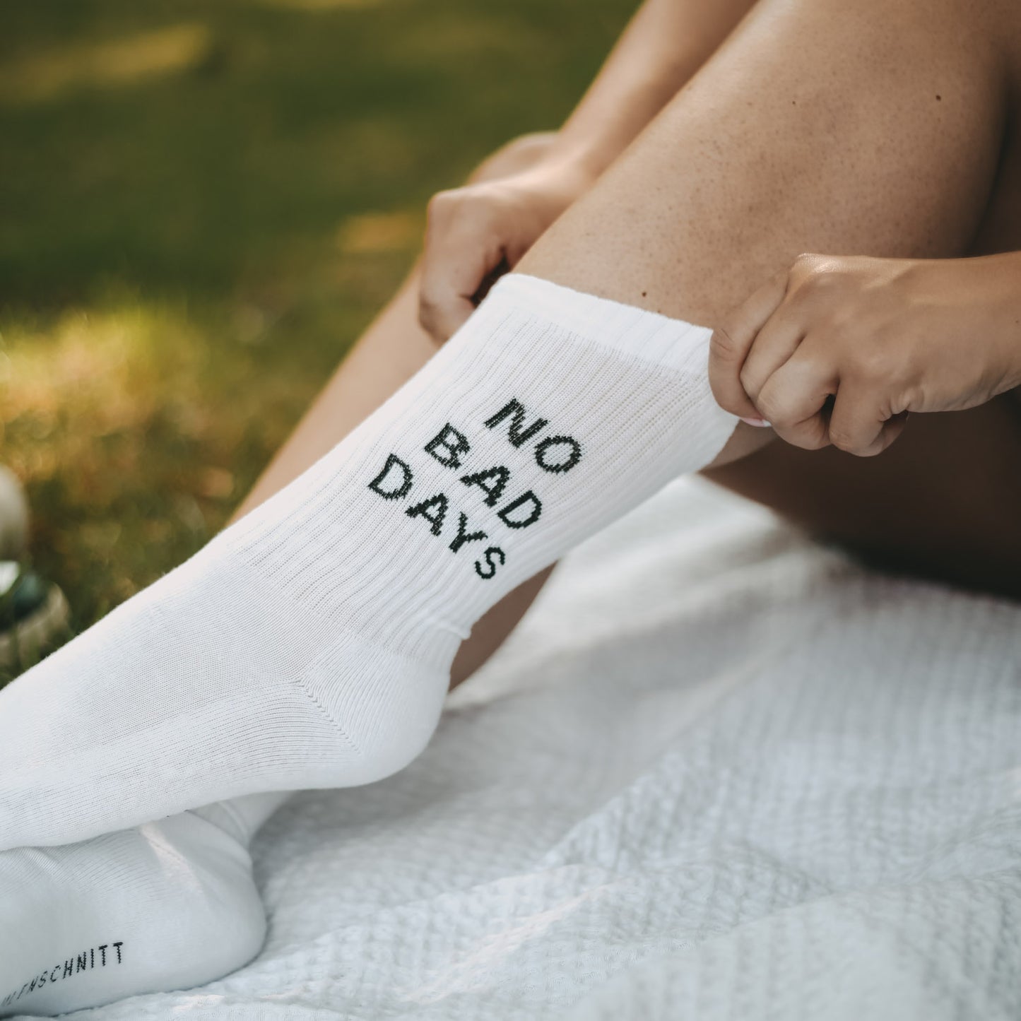 Socken Weiß No Bad Days von Eulenschnitt – stylisch