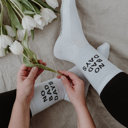 Socken Weiß No Bad Days von Eulenschnitt – ideale Passform