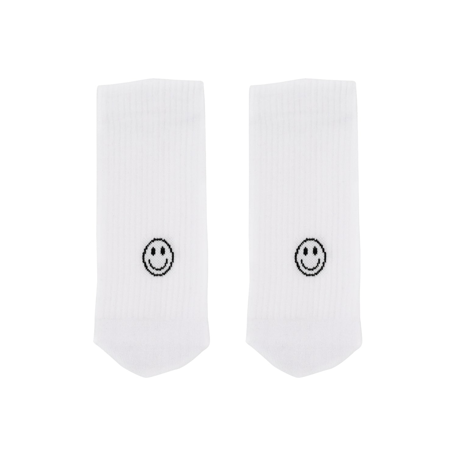 Socken Weiß Smiley schwarz von Eulenschnitt – Bio-Baumwolle