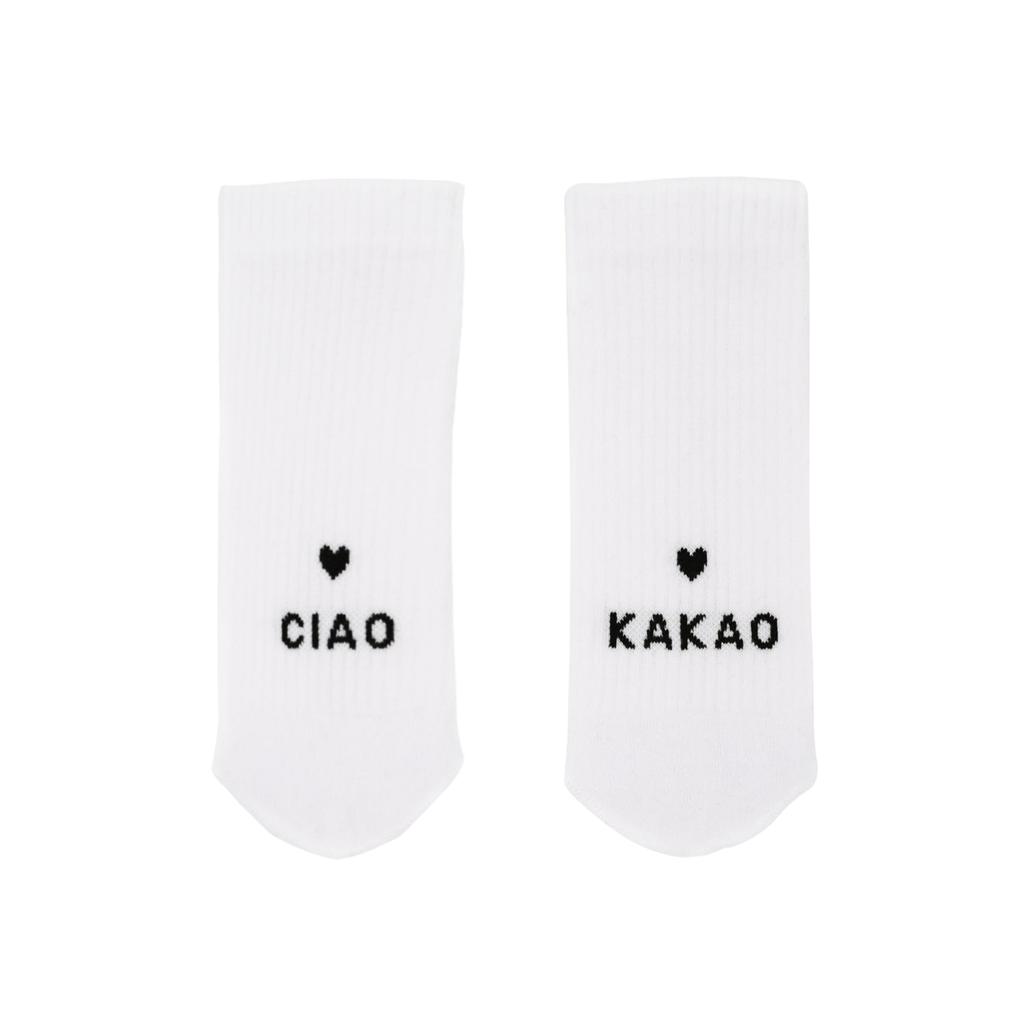 Socken Weiß Ciao Kakao von Eulenschnitt – Bio-Baumwolle