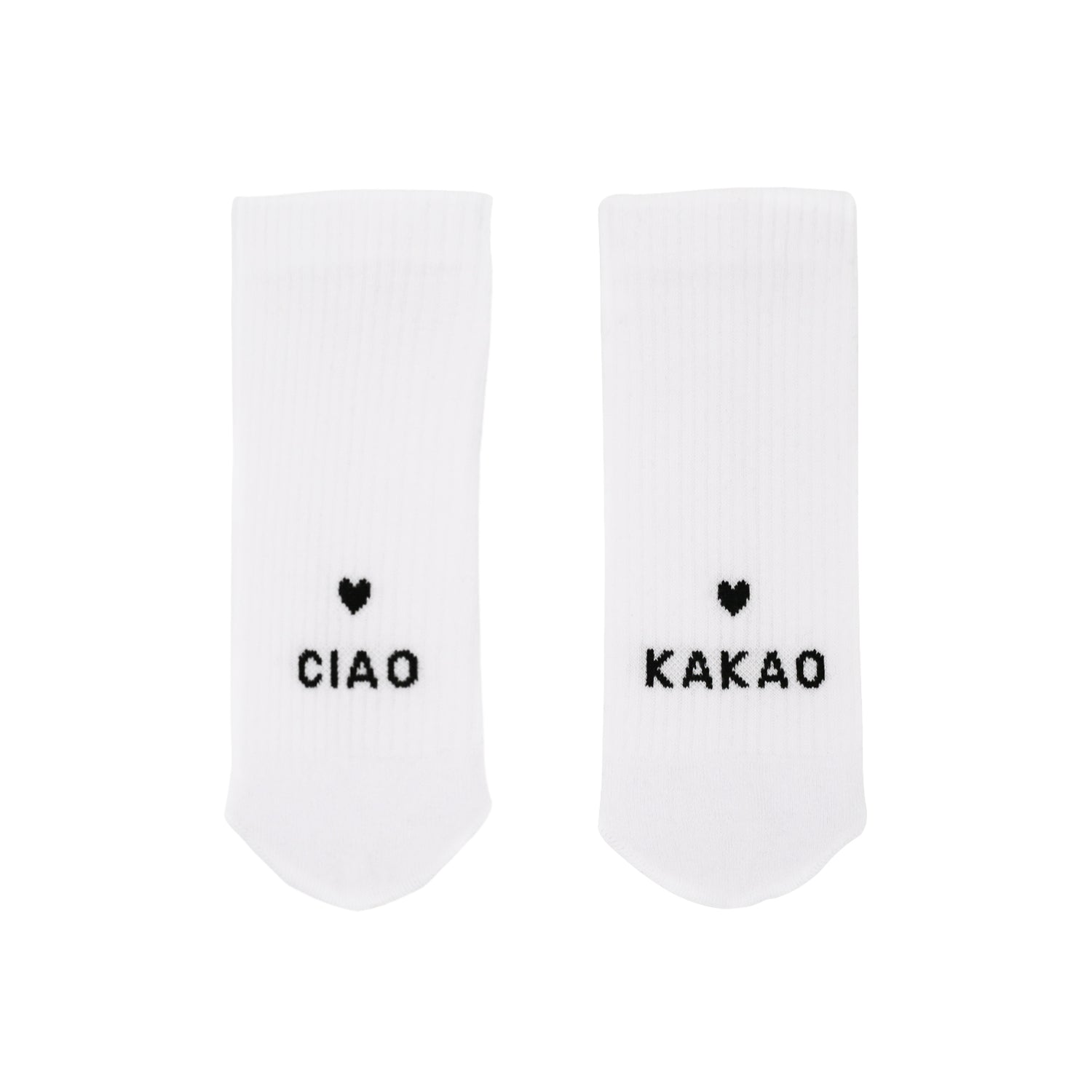 Socken Weiß Ciao Kakao von Eulenschnitt – Bio-Baumwolle