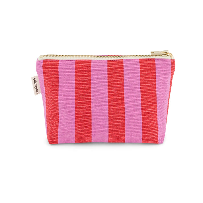 Tasche "Sofia" mit pink und roten Streifen von Rose in April - 100 % Baumwolle, OEKO-TEX, gefertigt in Portugal.