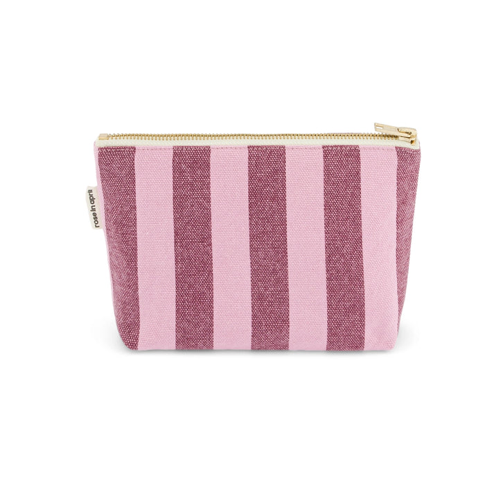 Tasche "Sofia" mit rosa und lila Streifen von Rose in April: 100 % Baumwolle, OEKO-TEX, gefertigt in Portugal.